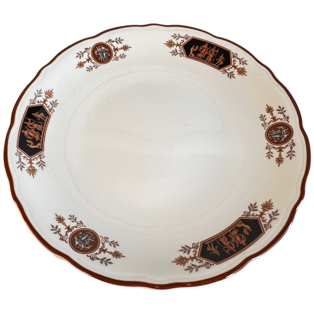 Vintage‎ Syracuse China Restaurant Dinner Plate Grecian Pattern Scalloped 9 Inch
